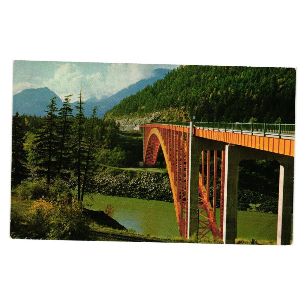 Alexandra Bridge Fraser Canyon BC Vintage Postcard Scenic Canadian Landscape
